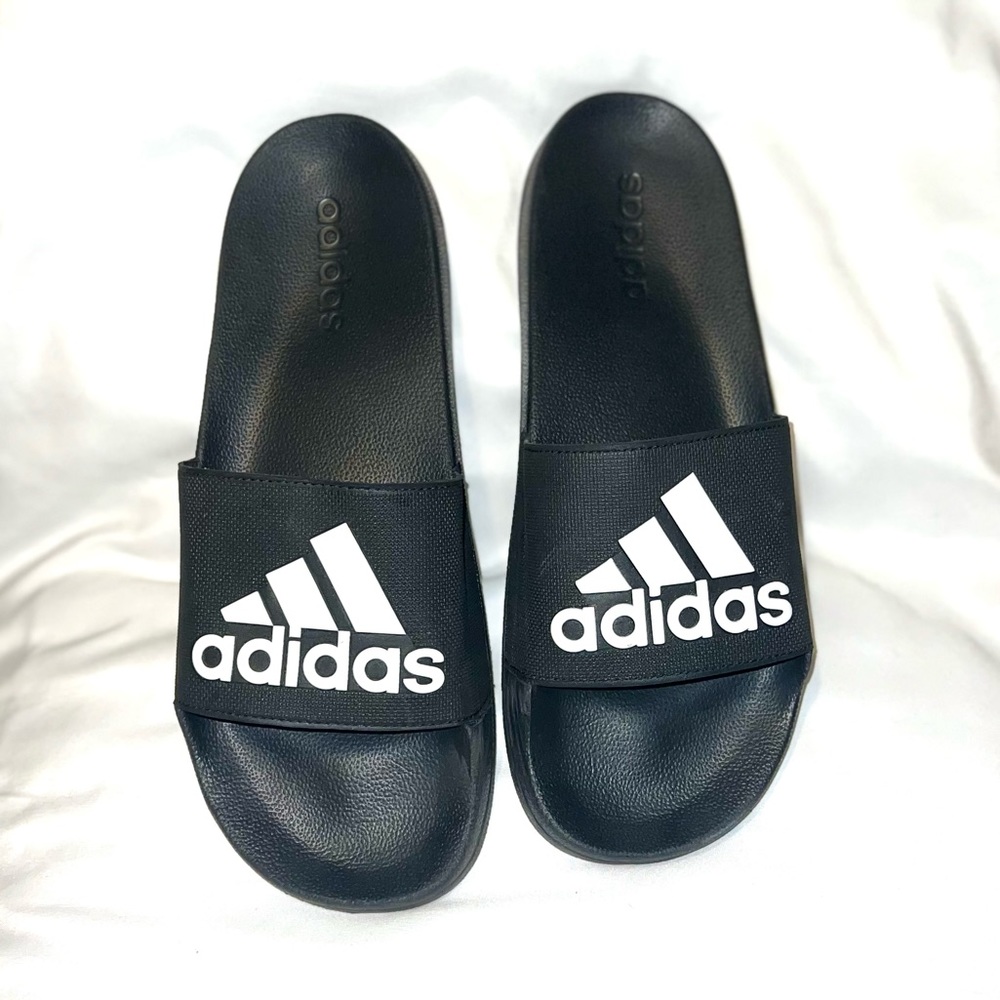 ADIDAS UNISEX ADILETTE SHOWER SLIDES Black and white - SIZE M12/W13